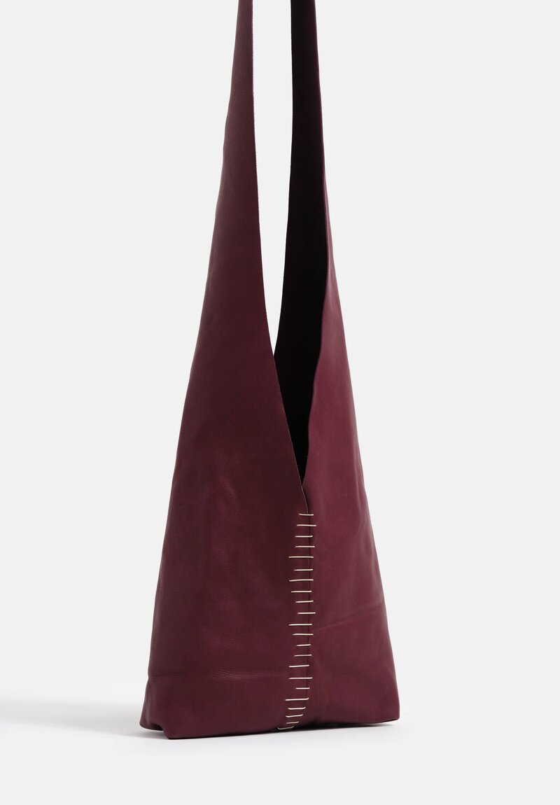 m.a+ Handmade Soft Leather & Sterling Silver Embellished Small Tote Bag in Purple