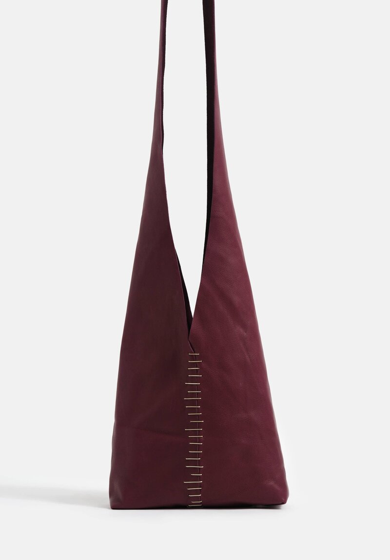 m.a+ Handmade Soft Leather & Sterling Silver Embellished Small Tote Bag in Purple
