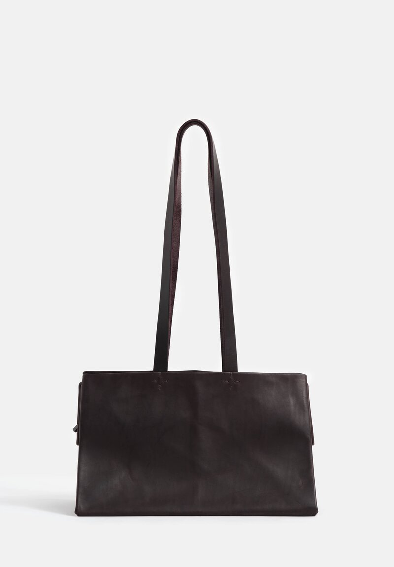 m.a+ Handmade Leather PHI Φ Envelope Bag in Aubergine Brown