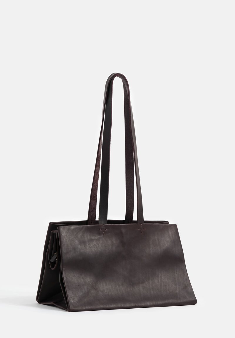m.a+ Handmade Leather PHI Φ Envelope Bag in Aubergine Brown