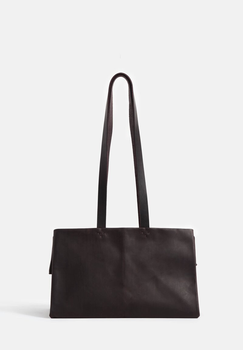 m.a+ Handmade Leather PHI Φ Envelope Bag in Aubergine Brown