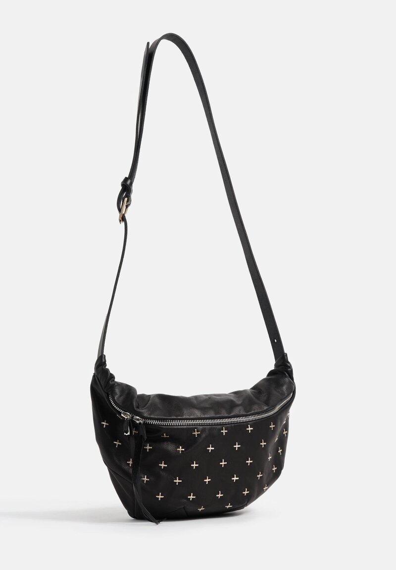 m.a+ Handmade Sterling Silver Cross Belt Bag in Black