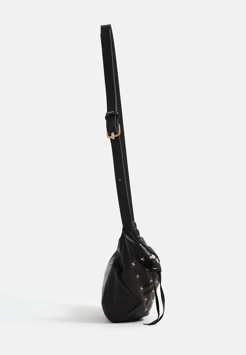 m.a+ Handmade Sterling Silver Cross Belt Bag in Black