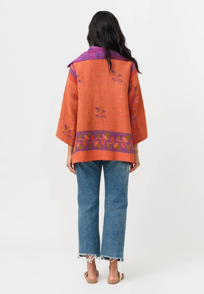 Mieko Mintz Overdyed Cotton Kantha Flare Jacket
