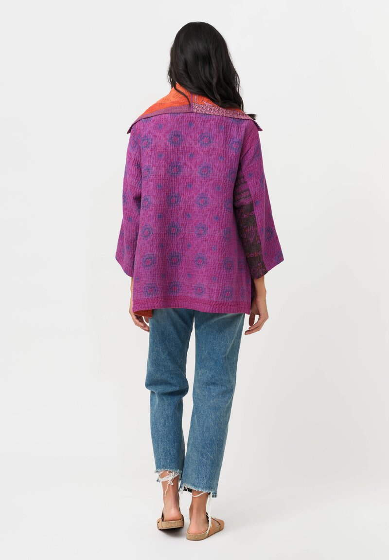 Mieko Mintz Overdyed Cotton Kantha Flare Jacket