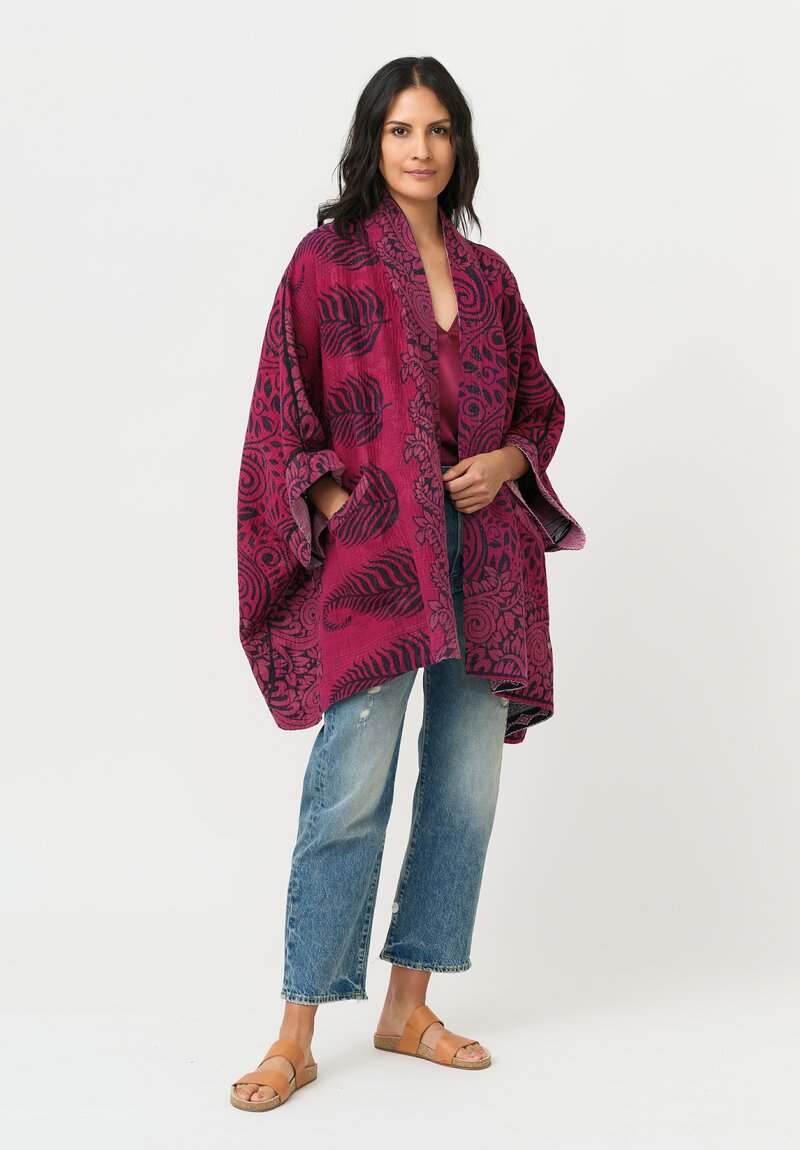 Mieko Mintz Overdyed Cotton Double Collar Poncho