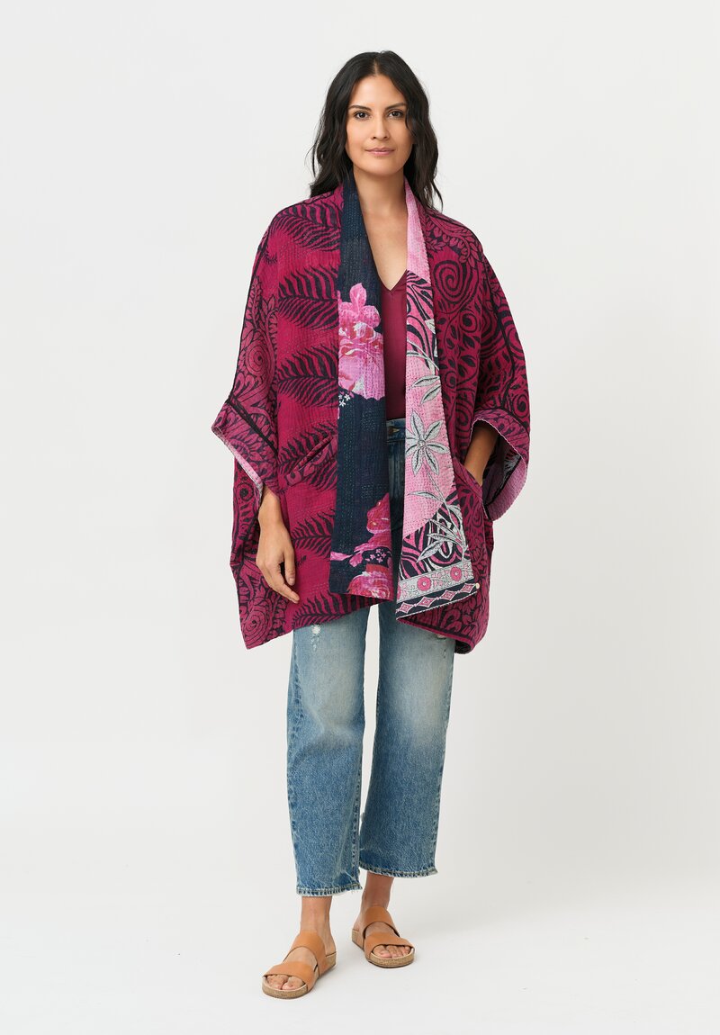 Mieko Mintz Overdyed Cotton Double Collar Poncho