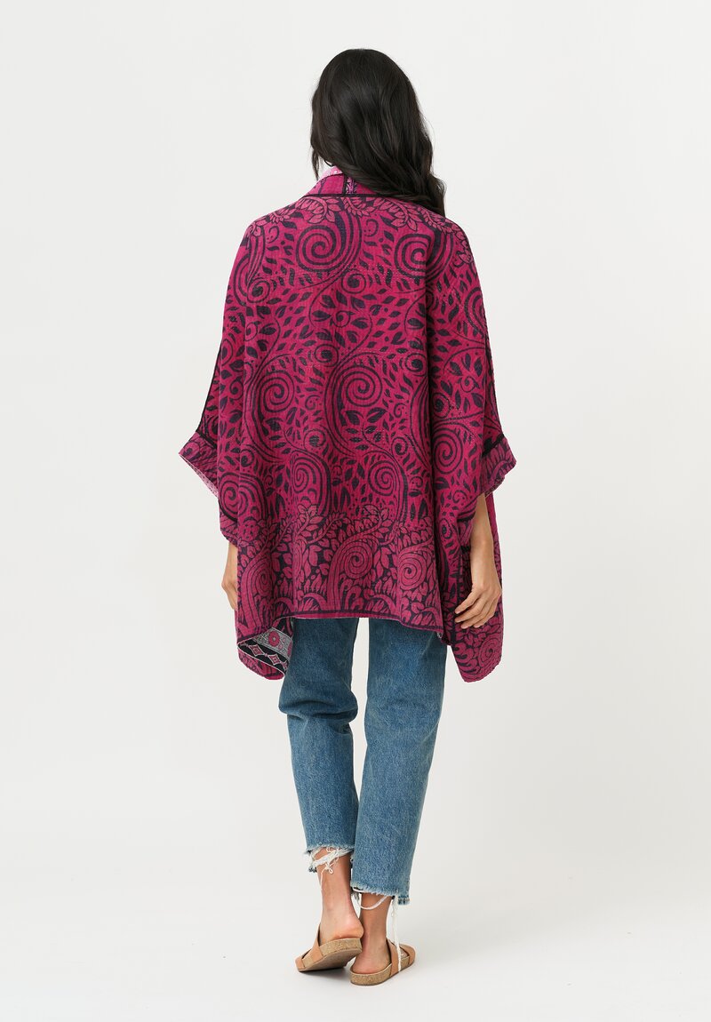 Mieko Mintz Overdyed Cotton Double Collar Poncho