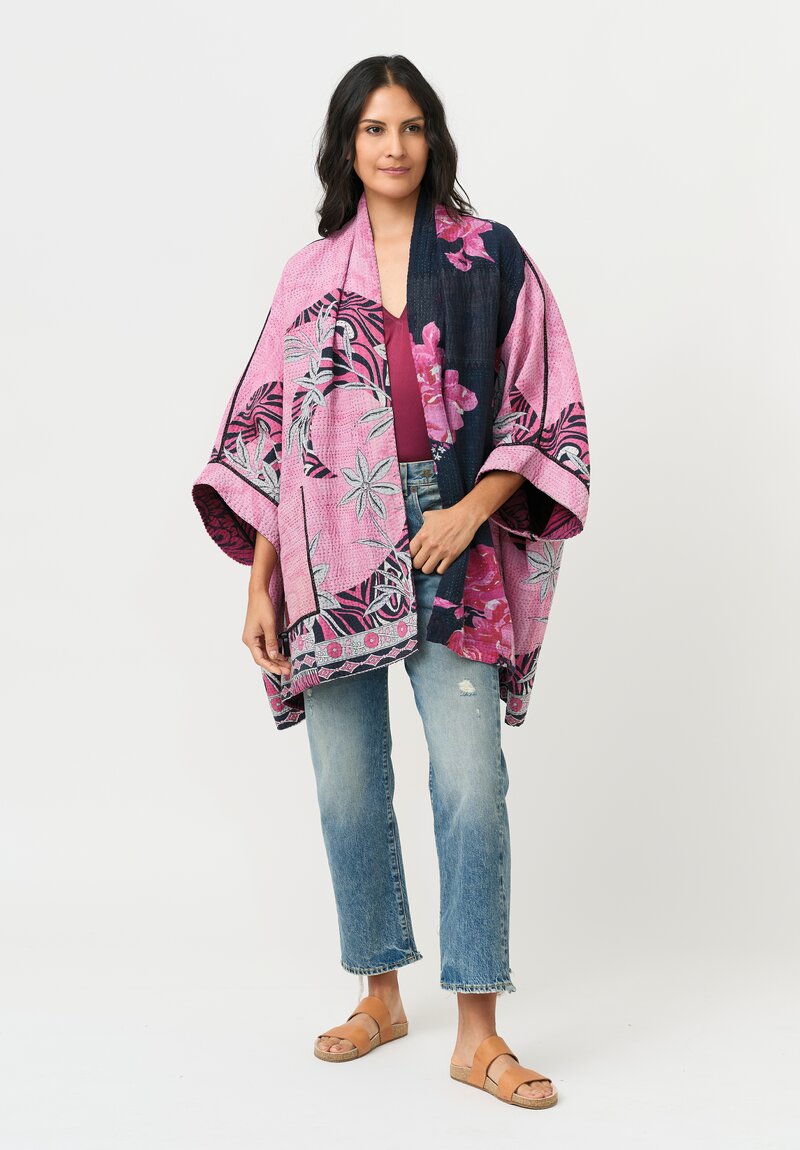 Mieko Mintz Overdyed Cotton Double Collar Poncho