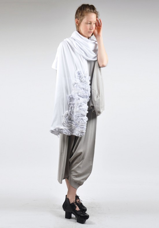 Rundholz Black Label Knit Ruffle Scarf in White