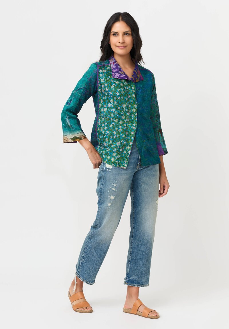 Mieko Mintz Vintage Silk Kantha Short Jacket