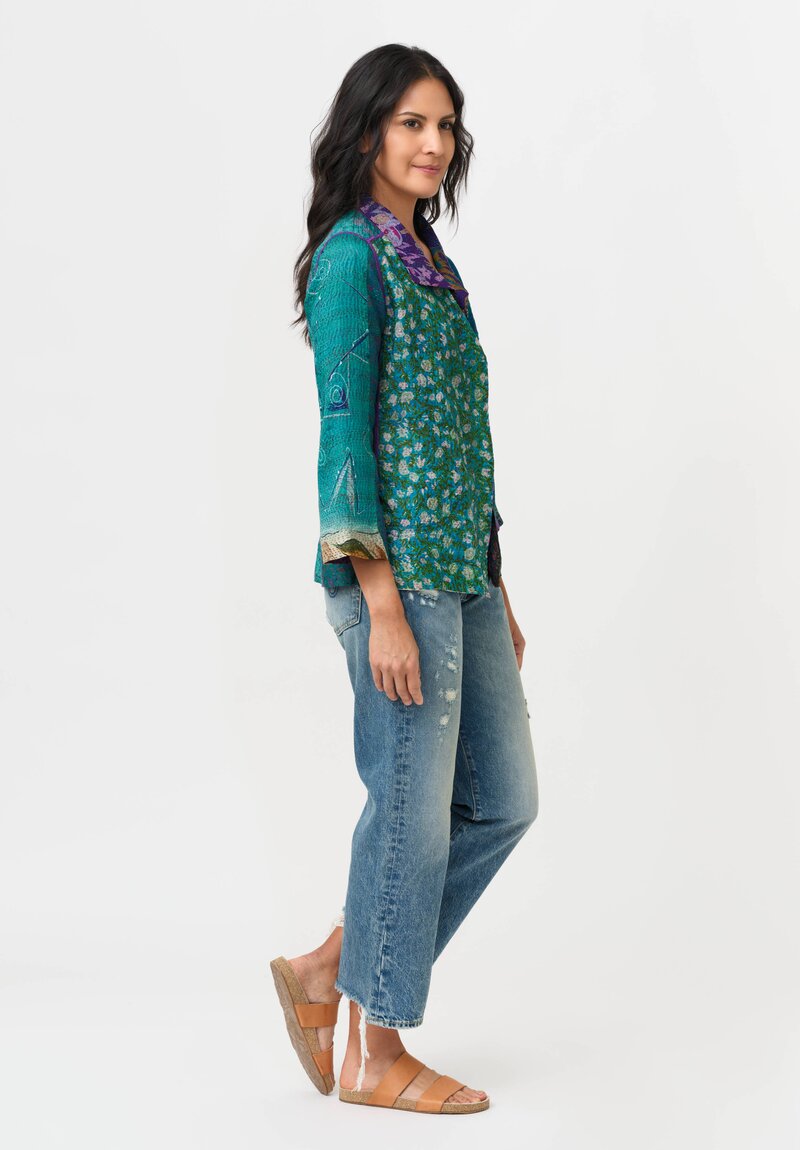 Mieko Mintz Vintage Silk Kantha Short Jacket