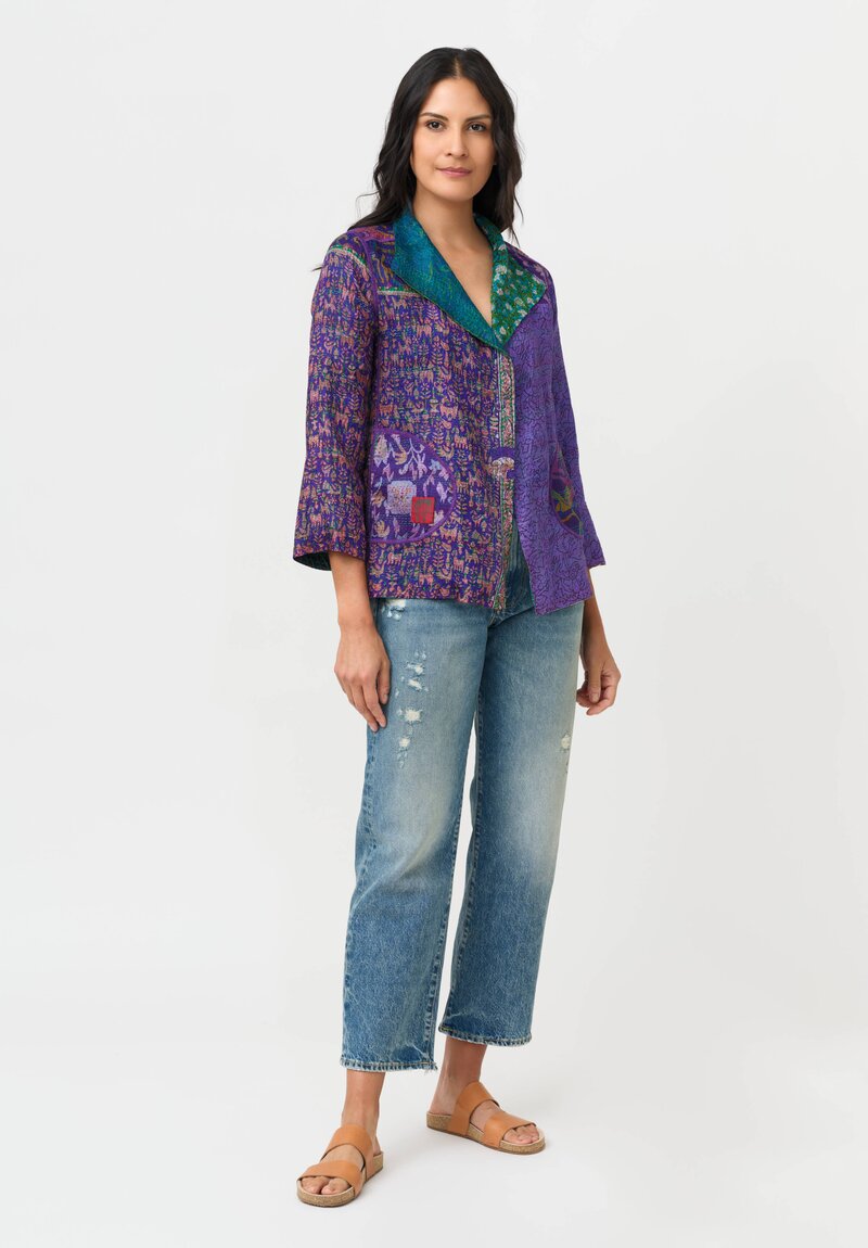 Mieko Mintz Vintage Silk Kantha Short Jacket
