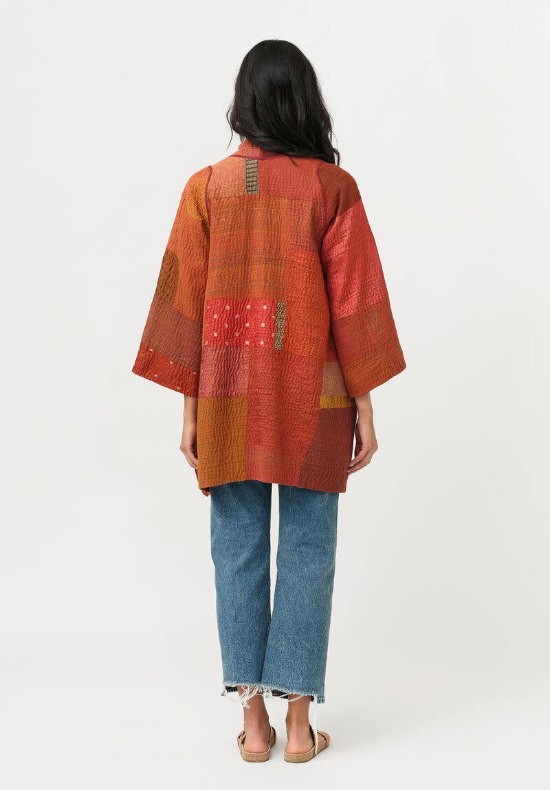 Mieko Mintz Cotton/ SIlk 4-Layer Brocade Patch A-Line Jacket