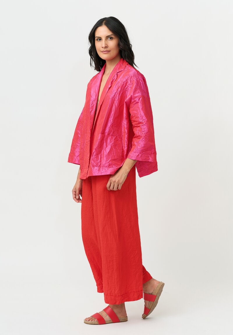	Daniela Gregis Washed Silk Open Front Gladiolo Bianco Jacket