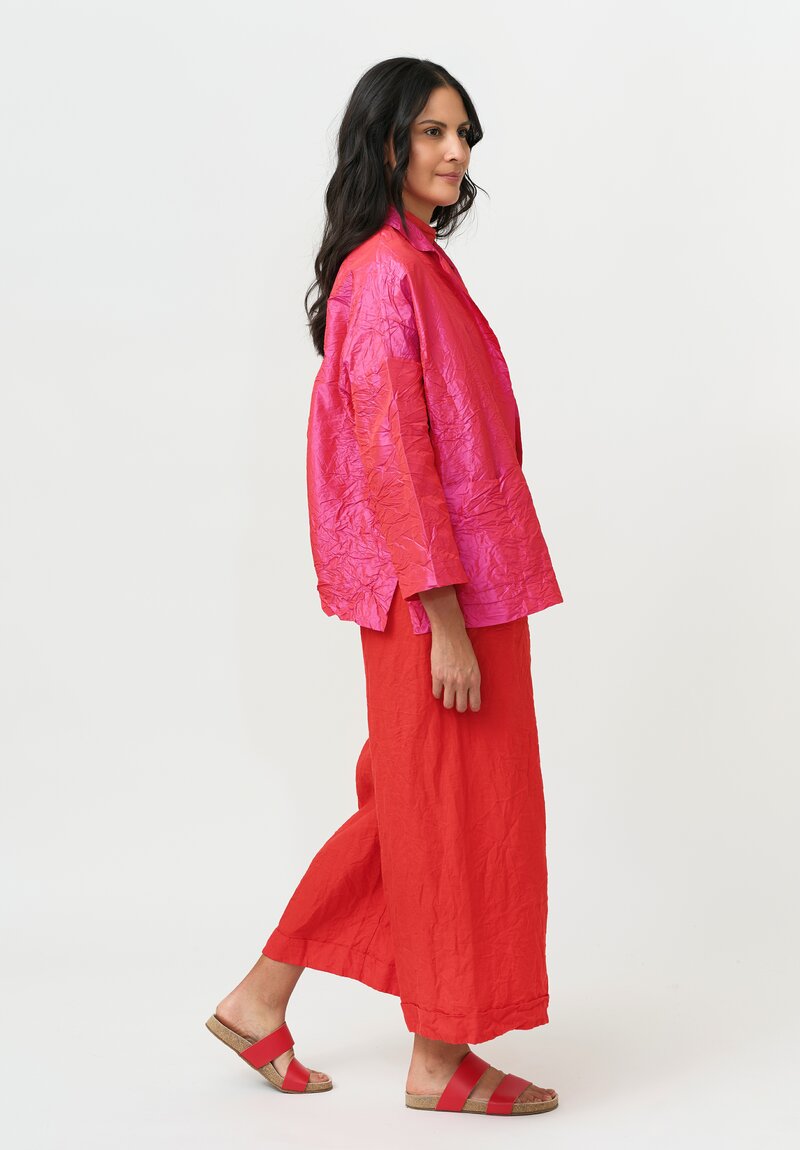	Daniela Gregis Washed Silk Open Front Gladiolo Bianco Jacket