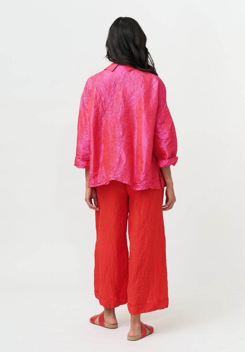 	Daniela Gregis Washed Silk Open Front Gladiolo Bianco Jacket