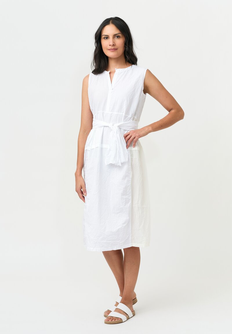 Daniela Gregis Washed Cotton & Linen Mixed Panel Scamiciato Dress