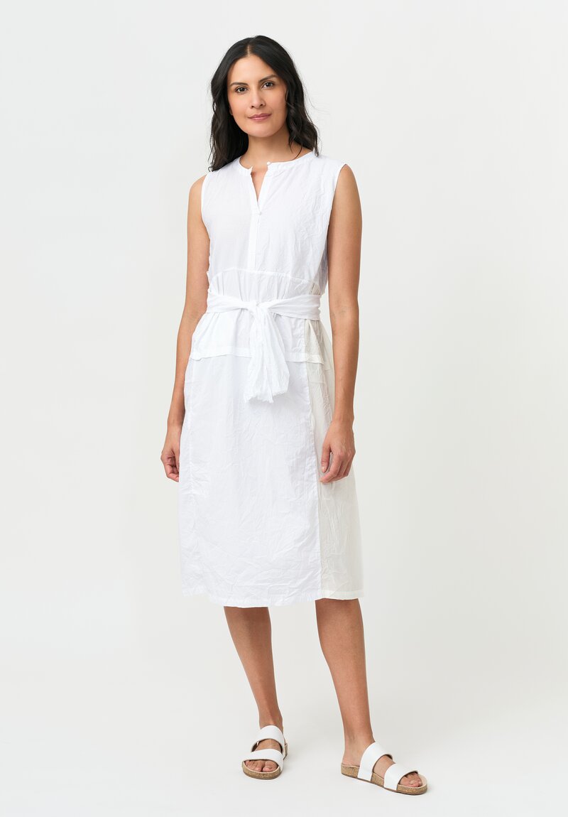 Daniela Gregis Washed Cotton & Linen Mixed Panel Scamiciato Dress