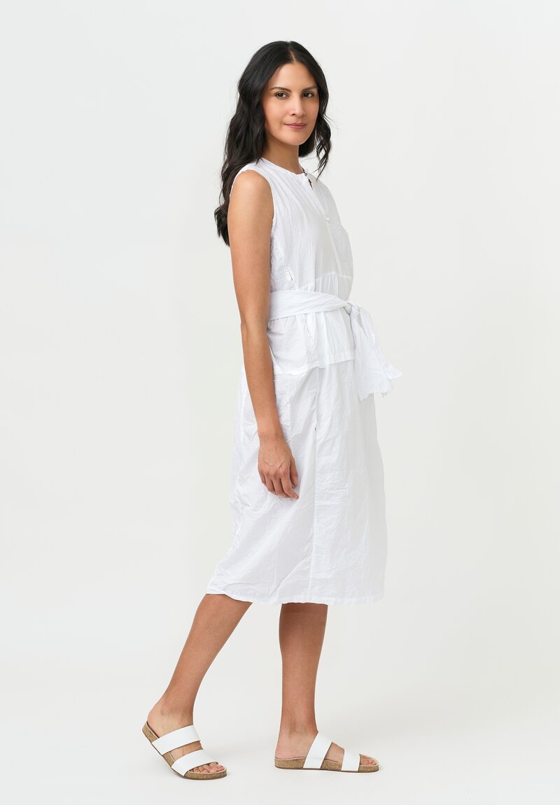 Daniela Gregis Washed Cotton & Linen Mixed Panel Scamiciato Dress