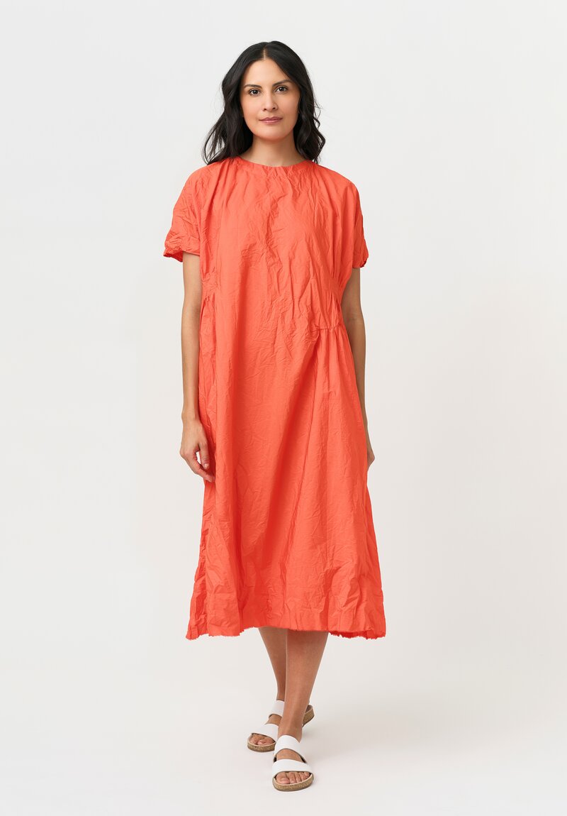 Daniela Gregis Washed Cotton Side Gathered Abito Pesca Dress