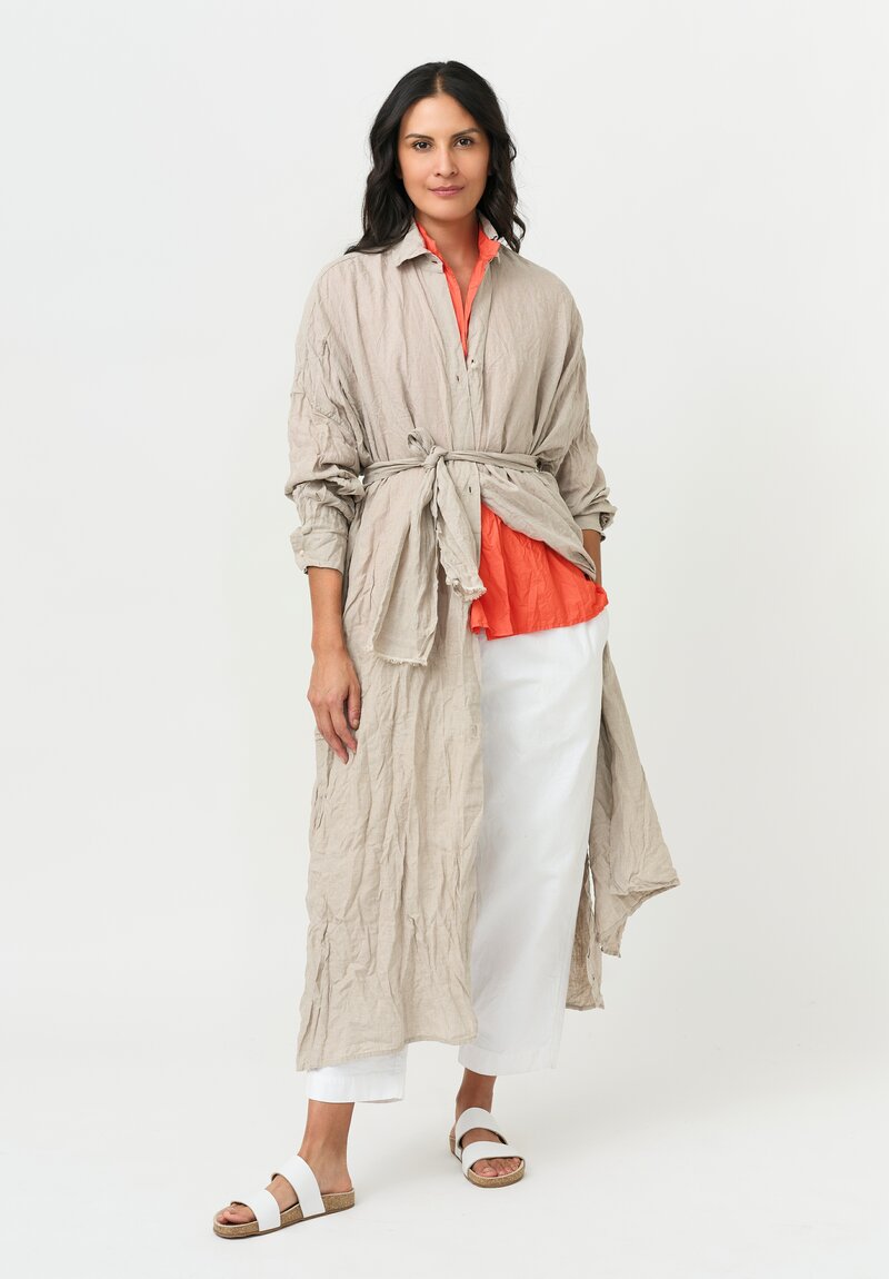 Daniela Gregis Washed Linen Uomo Larghissima Pari Di Shirt Dress