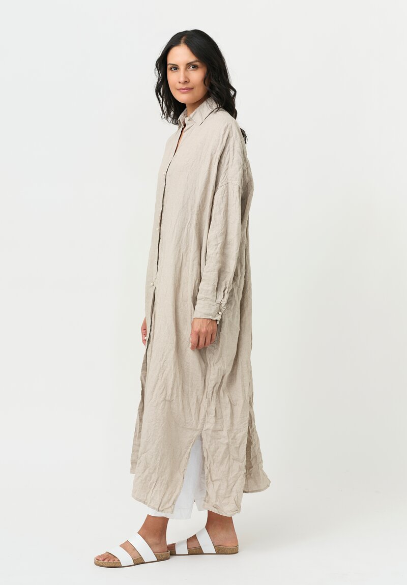Daniela Gregis Washed Linen Uomo Larghissima Pari Di Shirt Dress