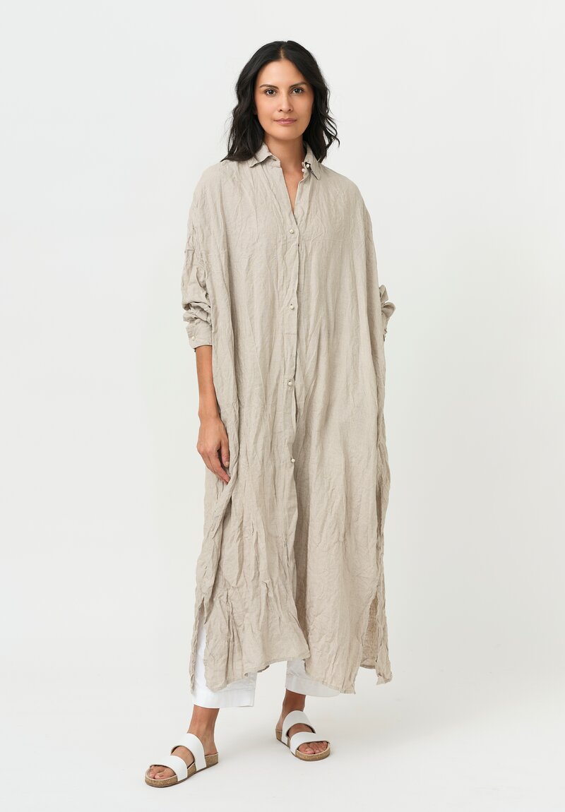 Daniela Gregis Washed Linen Uomo Larghissima Pari Di Shirt Dress