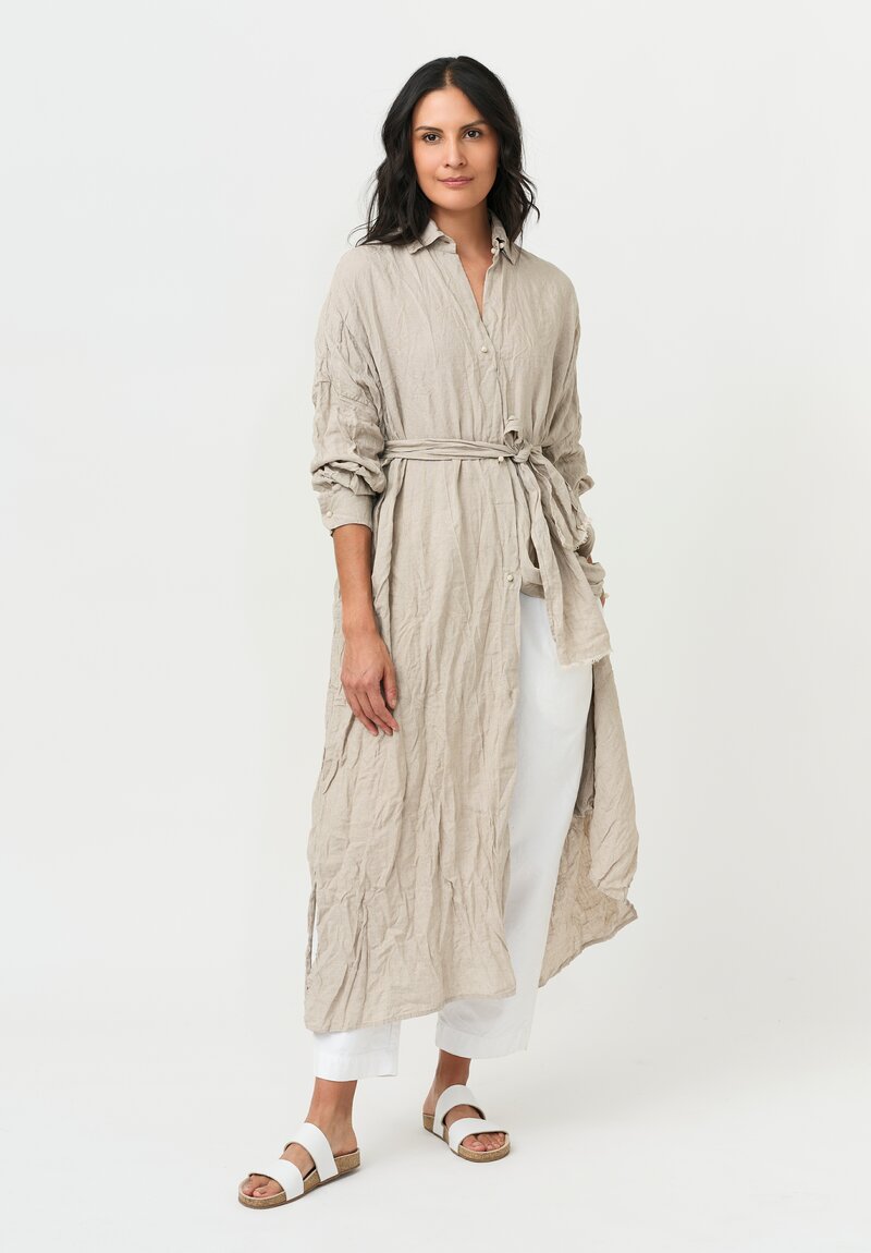 Daniela Gregis Washed Linen Uomo Larghissima Pari Di Shirt Dress