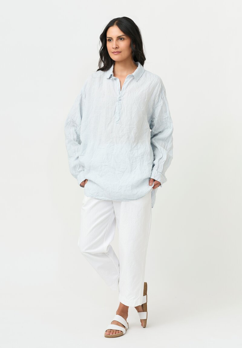 Daniela Gregis Washed Linen Solid Fratello Uomo Shirt