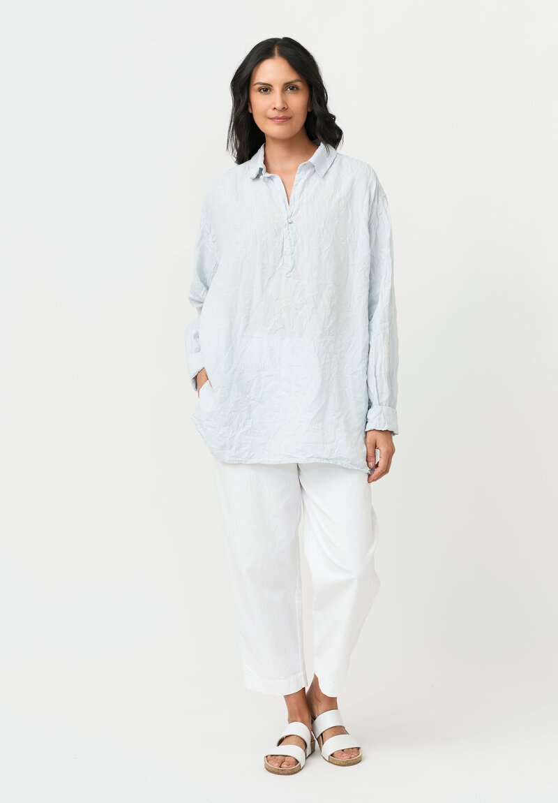 Daniela Gregis Washed Linen Solid Fratello Uomo Shirt