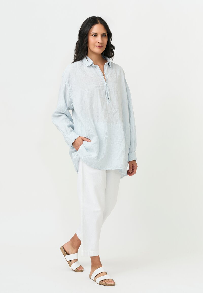 Daniela Gregis Washed Linen Solid Fratello Uomo Shirt