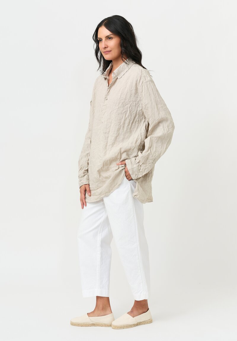 Daniela Gregis Washed Linen Solid Fratello Uomo Shirt