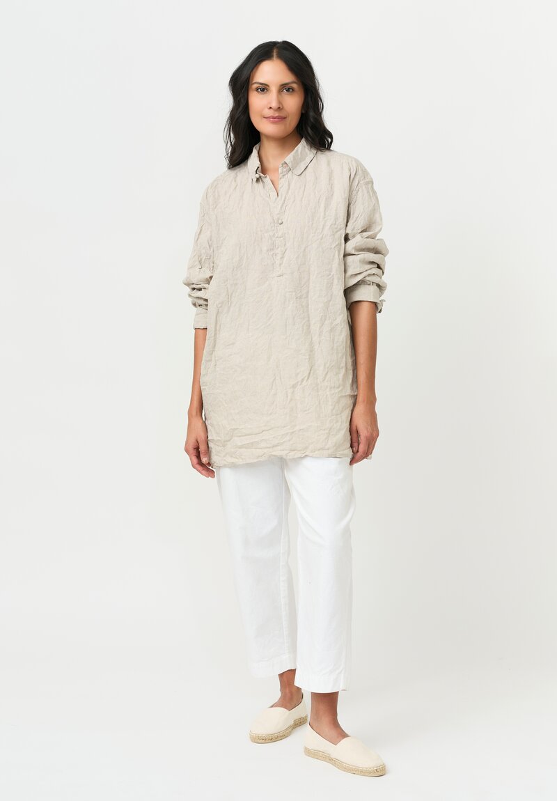 Daniela Gregis Washed Linen Solid Fratello Uomo Shirt