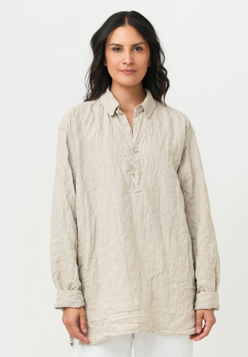 Daniela Gregis Washed Linen Solid Fratello Uomo Shirt