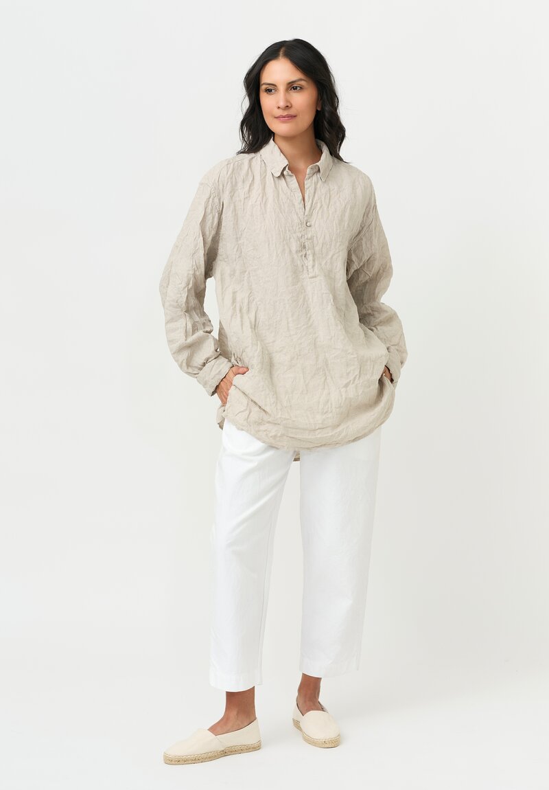 Daniela Gregis Washed Linen Solid Fratello Uomo Shirt