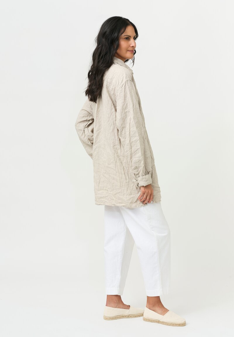 Daniela Gregis Washed Linen Solid Fratello Uomo Shirt