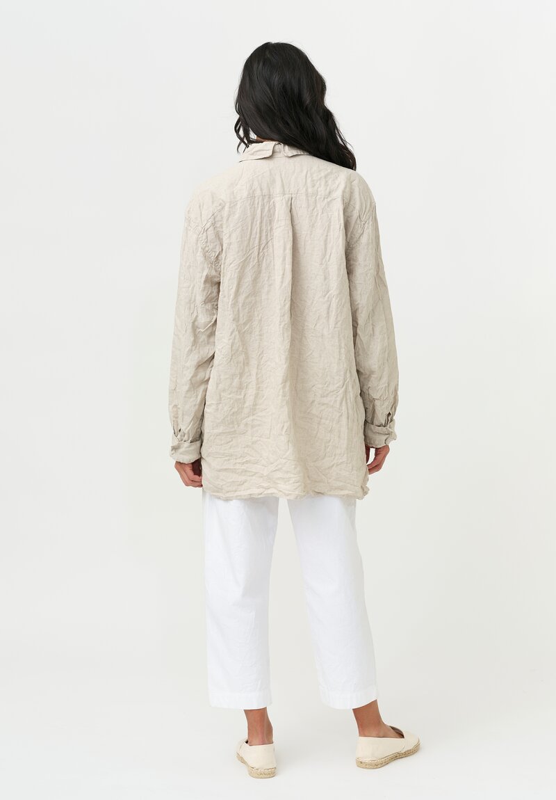 Daniela Gregis Washed Linen Solid Fratello Uomo Shirt