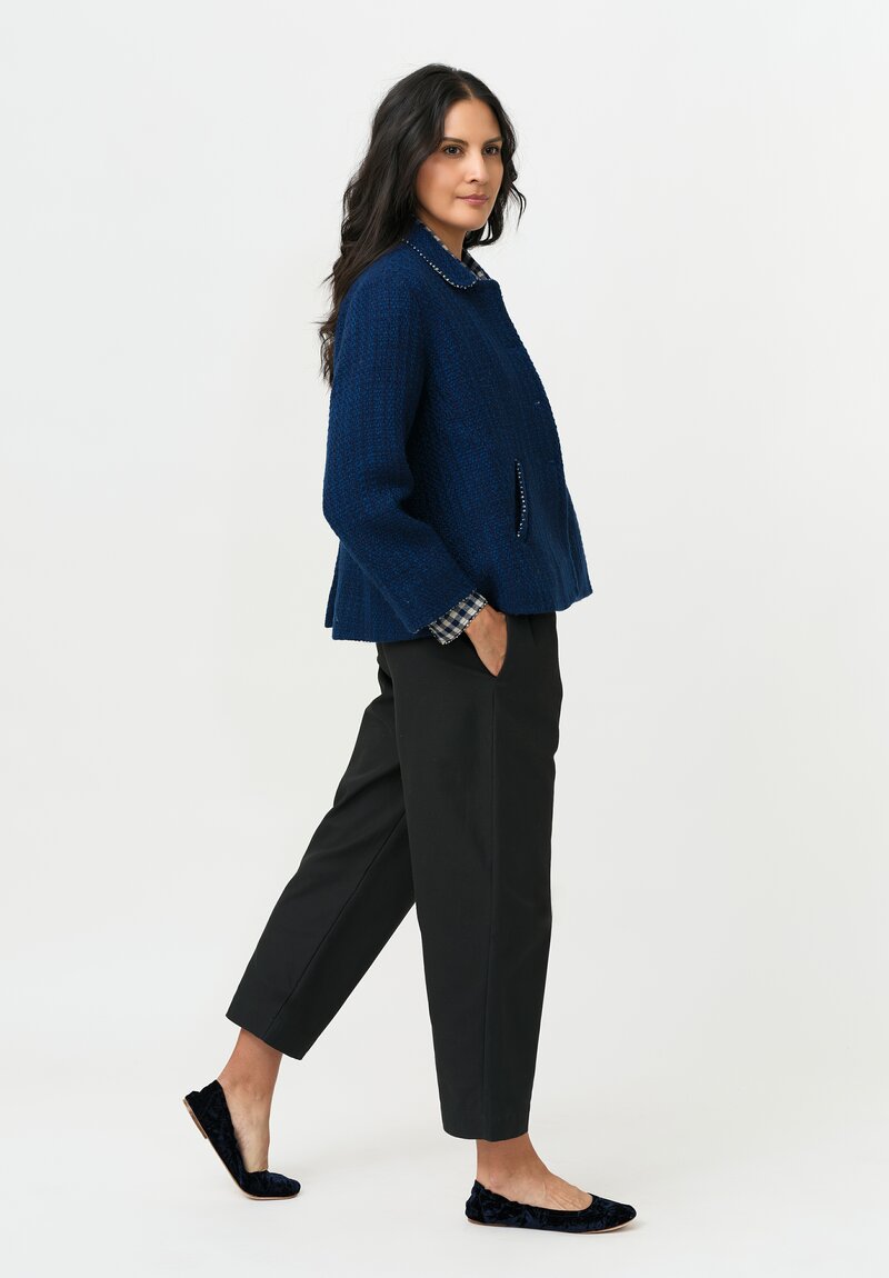 Péro A-Line Jacket in Navy Woven Tweed
