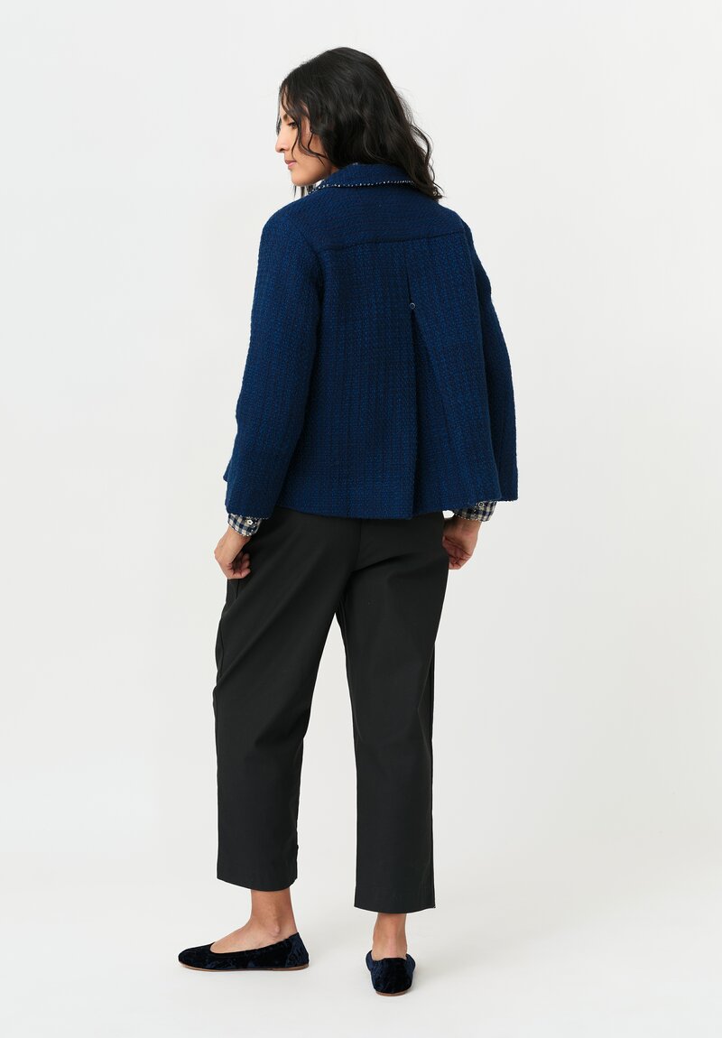 Péro A-Line Jacket in Navy Woven Tweed