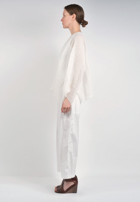 Shi Linen Gauze Cardigan in White