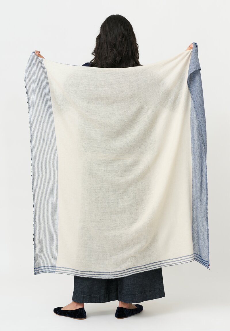 Pero Woven Pashmina Cashmere Scarf With French Knot Edges