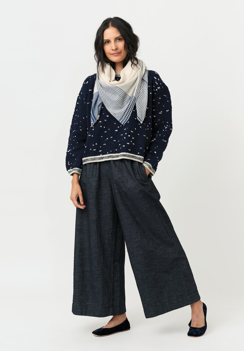 Pero Woven Pashmina Cashmere Scarf With French Knot Edges
