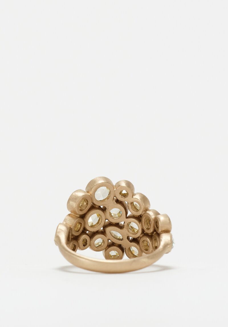 Anaconda Yellow Diamond Cluster & White Gold Explosion Ring
