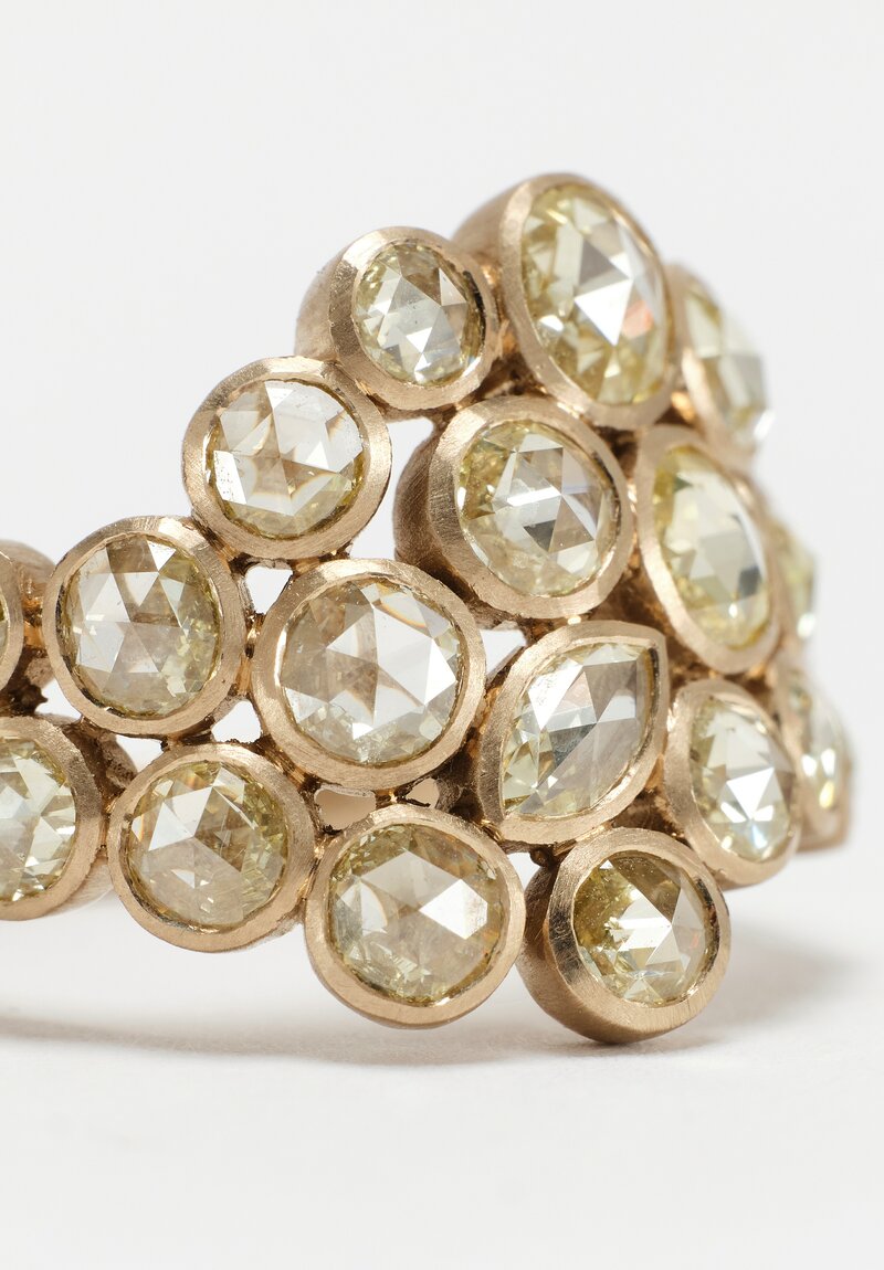 Anaconda Yellow Diamond Cluster & White Gold Explosion Ring