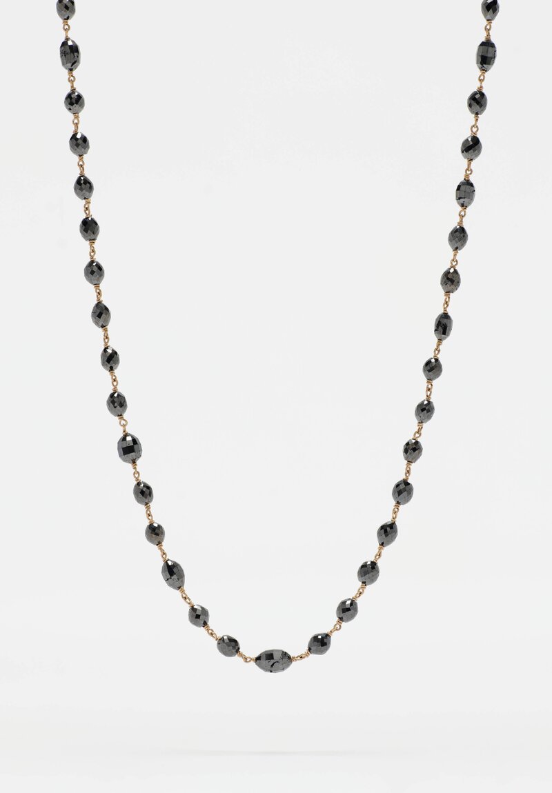 Anaconda Black Diamond & White Gold Rosary Necklace
