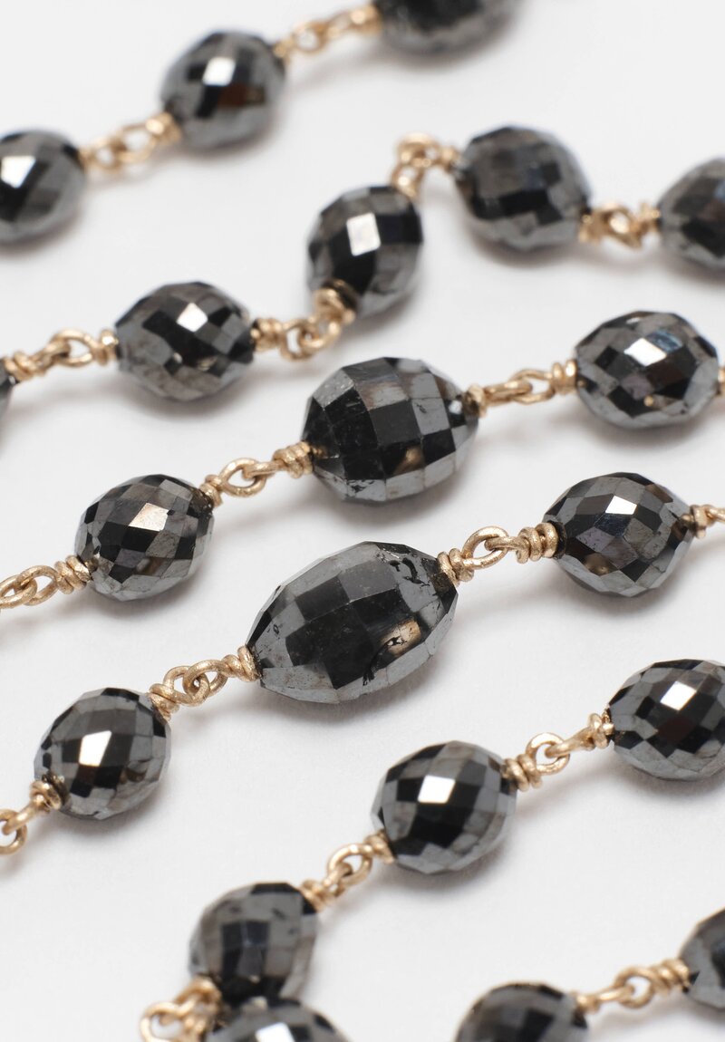 Anaconda Black Diamond & White Gold Rosary Necklace