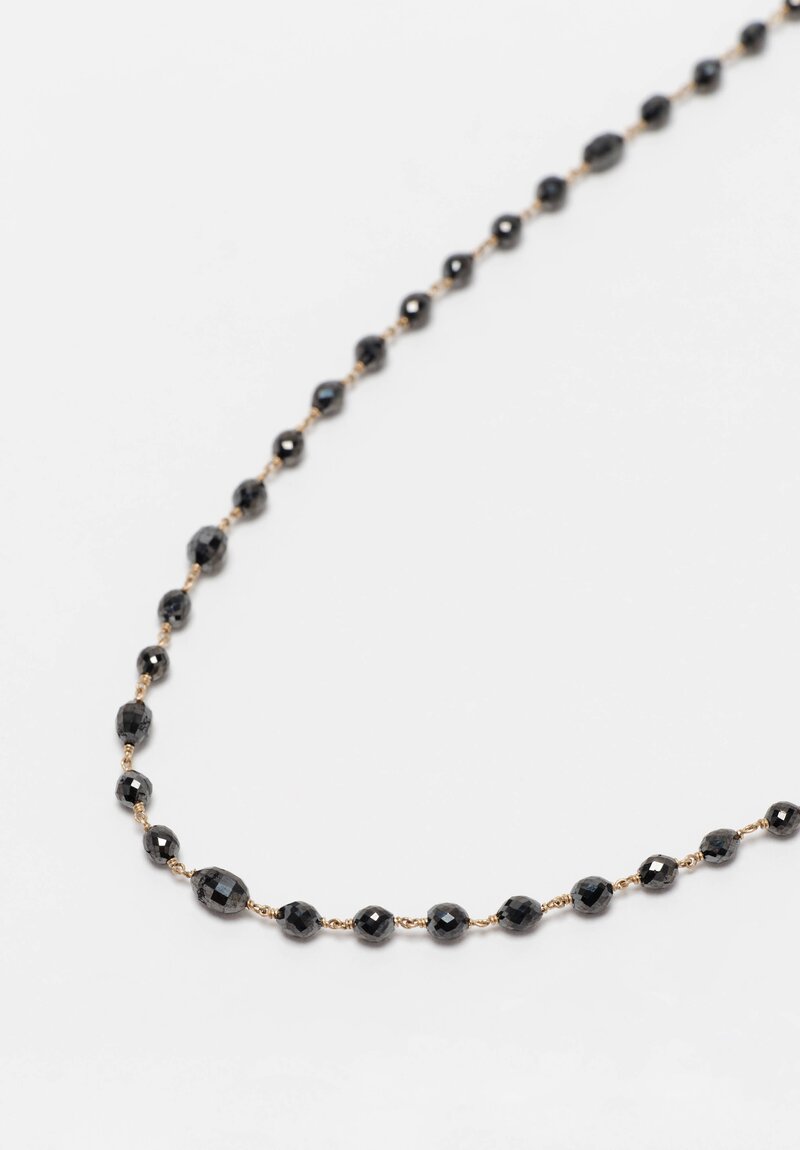 Anaconda Black Diamond & White Gold Rosary Necklace