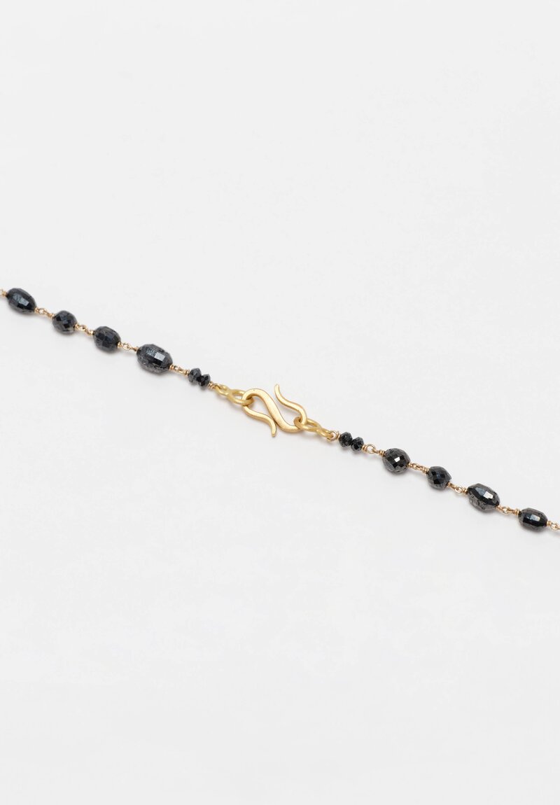 Anaconda Black Diamond & White Gold Rosary Necklace