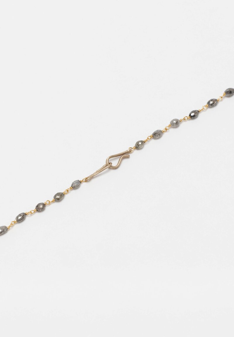 Anaconda Salt & Pepper Diamond & Gold Rosary Necklace